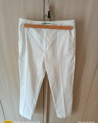 pantaloni a sigaretta in cotone Benetton 