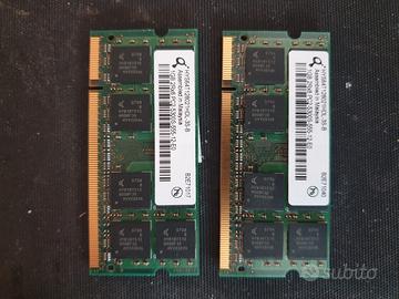 RAM per portatile 1Gb x 2