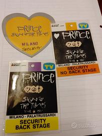 Tre pass originali concerto Prince 1987