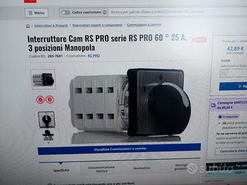 selettore a leva 3 posizioni 4 poli