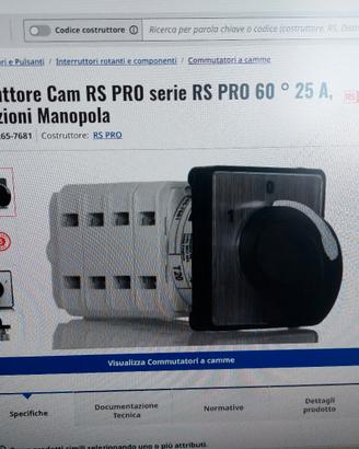 selettore a leva 3 posizioni 4 poli