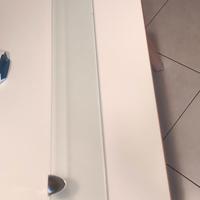 Mensola in vetro satinato con 2 reggimensola