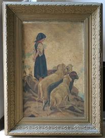 PASTORELLA CON PECORE - QUADRO A OLIO - PRIMI 900