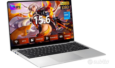 PC Portatile 15,6 Pollici, FHD 1920×1080, SSD 256