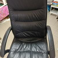 Sedia da scrivania in ecopelle nera