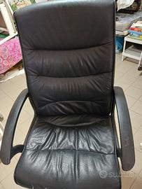 Sedia da scrivania in ecopelle nera