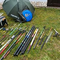 grande lotto attrezzatura pesca 