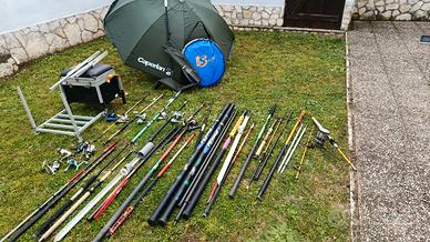 grande lotto attrezzatura pesca trattabile