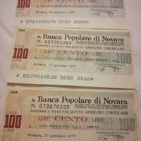 Miniassegni Banca Popolare di Novara del 1977