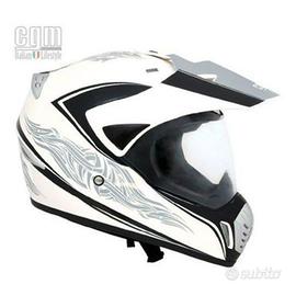 Casco cross CGM 602G Tribal bianco perla (con visi