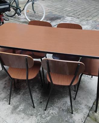 tavolo da cucina + 6 sedie anni 60 vintage