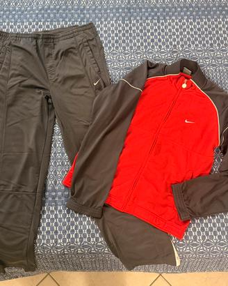 Tuta Vintage Nike anni 2000 rossa e grigio scuro