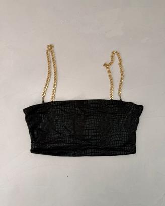 Top donna squamato nero