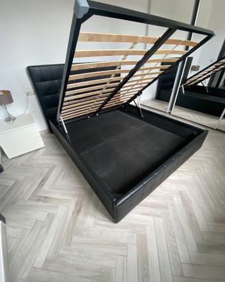 Letto matrimoniale contenitore imbottito