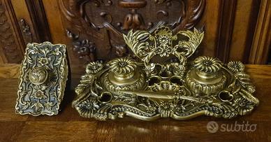 calamaio stile Impero con tampone e portalettere