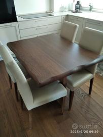 tavolo rovere massello scortecciato gambe a telaio