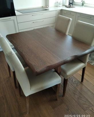 tavolo rovere massello scortecciato gambe a telaio