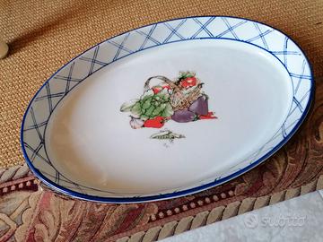 pirofila in porcellana 35x25 con manici dipinta