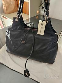 blumarine borsa in pelle nera nuova