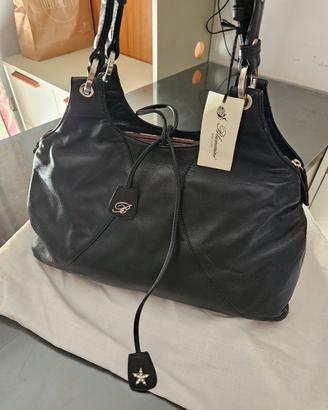 blumarine borsa in pelle nera nuova
