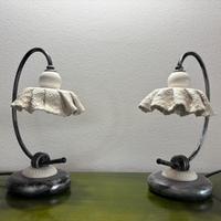 Coppia Abat Jour ceramica e ferro battuto 