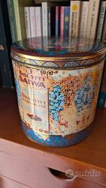 Scatola di latta Saiwa vintage da collezione.