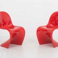 2 VERNER PANTON in Resina RED Lucida by VITRA