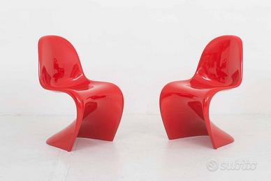 2 VERNER PANTON in Resina RED Lucida by VITRA