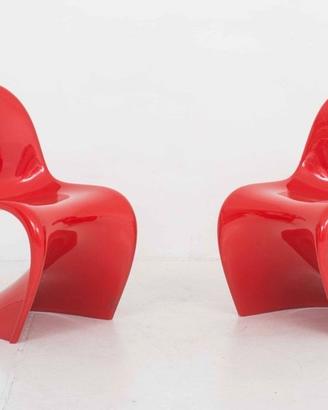2 VERNER PANTON in Resina RED Lucida by VITRA