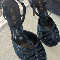 Scarpe tacco blu