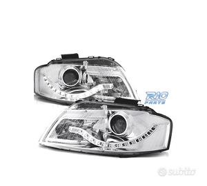 FARI AUDI A3 8P LUCE LED DIURNA FONDO CROMATO