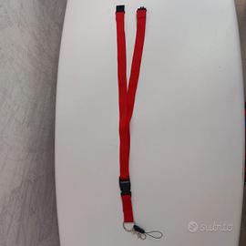 25 porta badges / tessere da collo rosso e blu