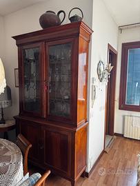 Vetrina antica in mogano – mobile d’epoca, 2 corpi