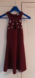 Abito corto burgundy con pietre Pimkie TG S