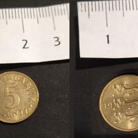 ESTONIA 5 Senti 1991 (Corona Estone pre Euro)