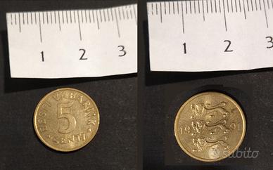 ESTONIA 5 Senti 1991 (Corona Estone pre Euro)