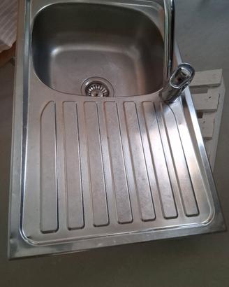 lavello da incasso inox  con gocciolatoio
