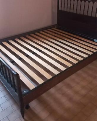 Letto matrimoniale legno, vintage