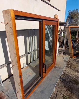 Finestre legno Abete Douglas doppia anta scorrevol