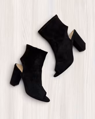 Scarpe Nere Tacco Grosso Open Toe