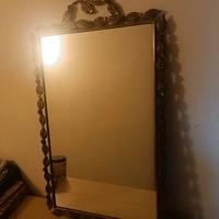 Specchio Vintage da Parete con Cornice in Ottone