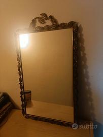 Specchio Vintage da Parete con Cornice in Ottone