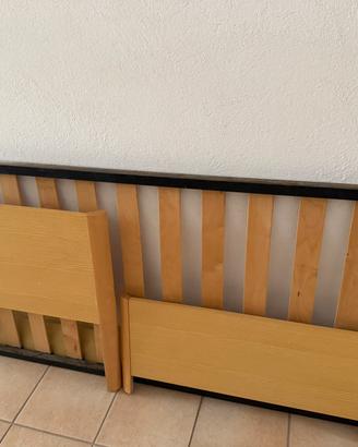 Rete letto con le doghe in legno completo
