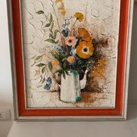 Quadro con fiori - Stile materico