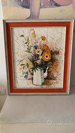 Quadro con fiori - Stile materico