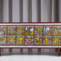 Quadro di arte popolare etiope. 130x32cm