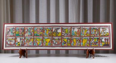 Quadro di arte popolare etiope. 130x32cm