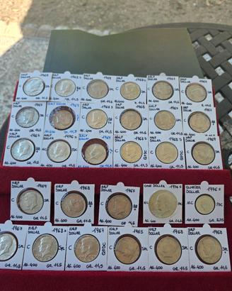 lotto monete srgento u.s.a argento 400