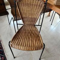 Sedie ferro battuto e midollino