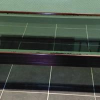 Tavolino caffè vintage in legno e vetro 